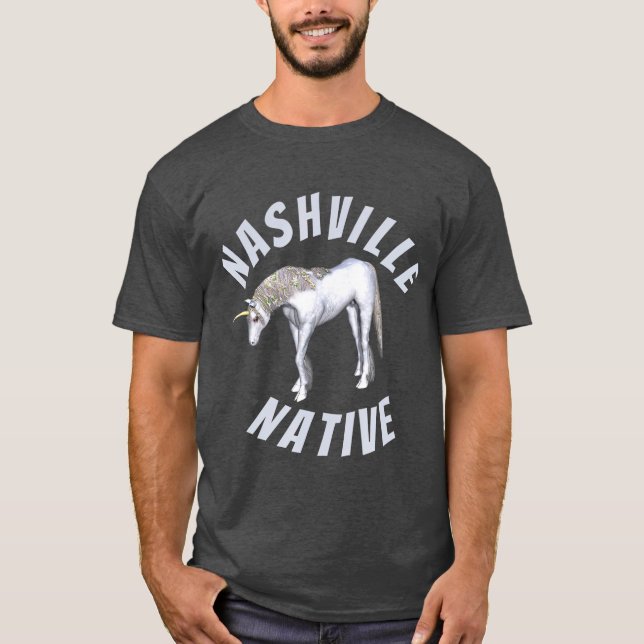 Nashville Native Unicorn T Shirt (Framsida)