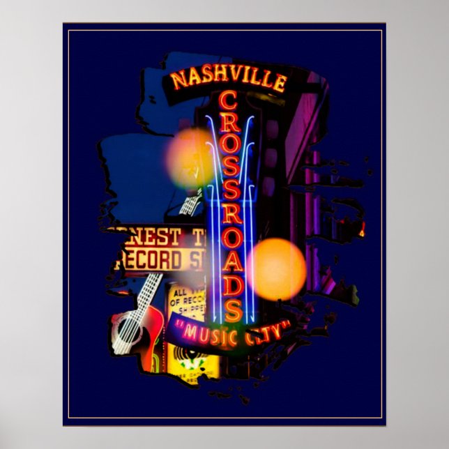 Nashville Nightlife Vintage affisch (Framsidan)