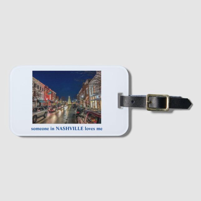 Nashville Nights Luggage Tag Bagagebricka (Framsida horisontal)