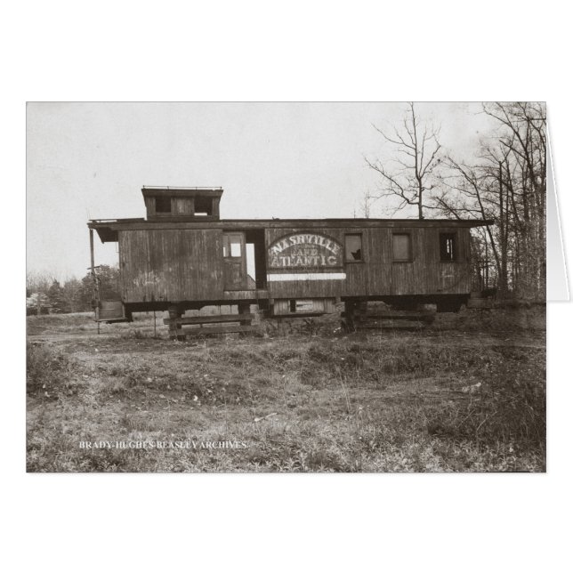 Nashville och Atlantic Railroad Caboose Hälsningskort (Framsidan Horizontal)