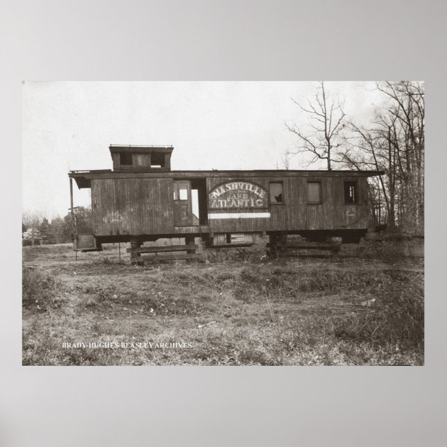 Nashville och Atlantic Railroad Caboose Poster (Framsidan)