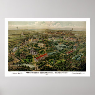 Nashville panorama- karta för TN - 1897 Poster