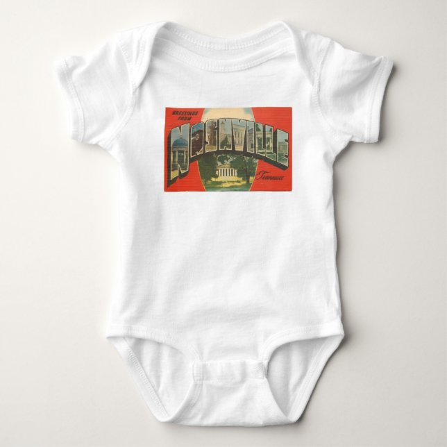 NASHVILLE POSTKORTS DESIGN NUMMER TVÅ T SHIRT (Framsida)
