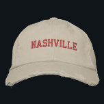 NASHVILLE Red Embroidery Vintage Stil Broderad Keps<br><div class="desc">NASHVILLE Red Embroied vintage stil hade en nödsakad bomullshatt. Gör en underbar gåva till alla som kärlek Nashville TN! Om du vill ha din egen text väljer du bara knappen Anpassa den här mallen för att ange anpassningsbar. Med kommandot Redigera design i verktyg väljer du även anpassade till andra färg-alternativ....</div>