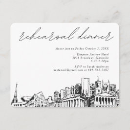 Nashville Rehearsal Dinner Inbjudan-höljeskort Tilläggskort