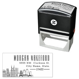 Nashville Resident | Modern Deco Skyline Självfärgande Stämpel