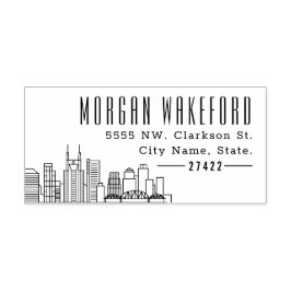 Nashville Resident | Modern Deco Skyline Självfärgande Stämpel