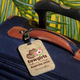 Nashville Sängkamratfest Blommig Rosa Cowgirl Anpa Bagagebricka