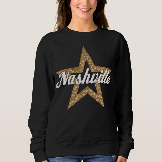 Nashville-skript med stjärnor (vit typ) t shirt (Framsida)