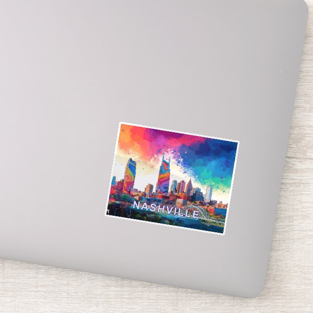 Nashville Skyline Abstrakt Art Klistermärken (Detalj)
