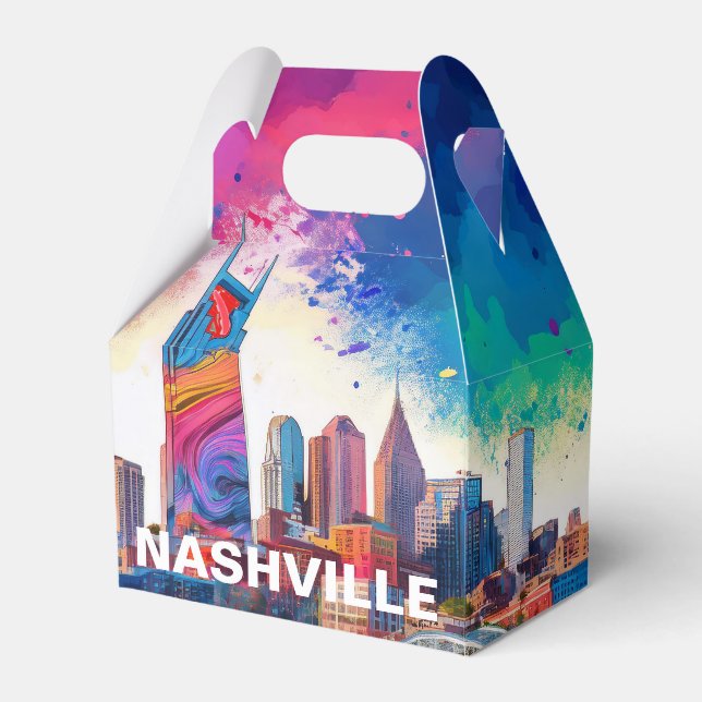 Nashville Skyline Abstrakt Art Presentaskar (Framsidan Sidan)
