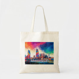 Nashville Skyline Abstrakt Art Tygkasse