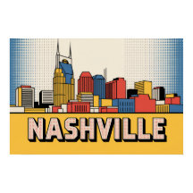 Nashville Skyline Affisch – Djärv Tennessee Pop Ar