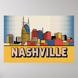 Nashville Skyline Affisch – Djärv Tennessee Pop Ar