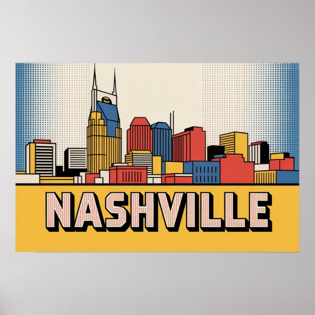Nashville Skyline Affisch – Djärv Tennessee Pop Ar (Framsidan)