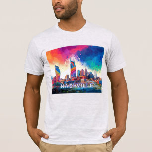 Nashville Skyline Graffiti Art T Shirt