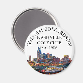 Nashville Skyline Personlig Golfklubb Namn Magnet