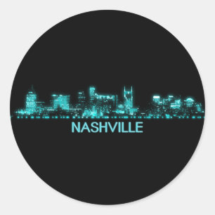 Nashville Skyline Runt Klistermärke