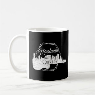 Nashville Skyline Tennessee Land Music Guitar P Kaffemugg
