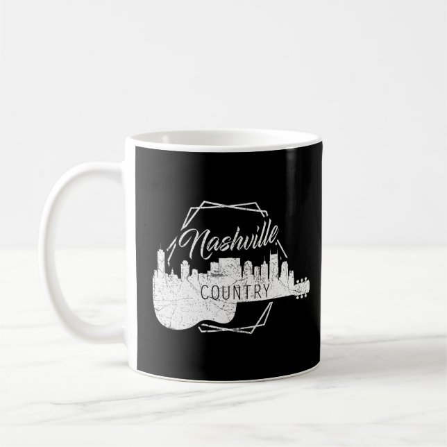 Nashville Skyline Tennessee Land Music Guitar P Kaffemugg (Vänster)