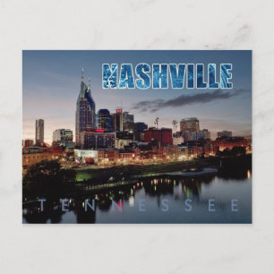 Nashville skyline, Tennessee på natten Vykort