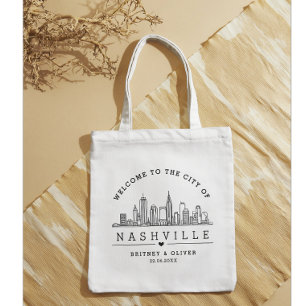 Nashville Skyline Tote Bag - Personligt bröllp-för Tygkasse