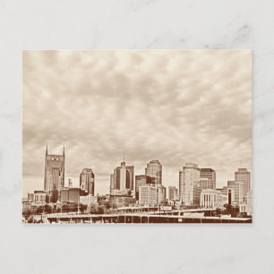 Nashville Skyline Vintage Effect - vykort