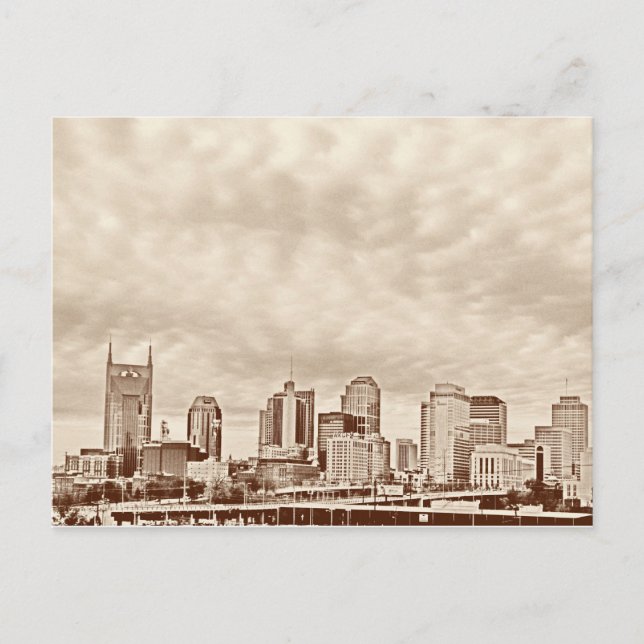 Nashville Skyline Vintage Effect - vykort (Framsida)