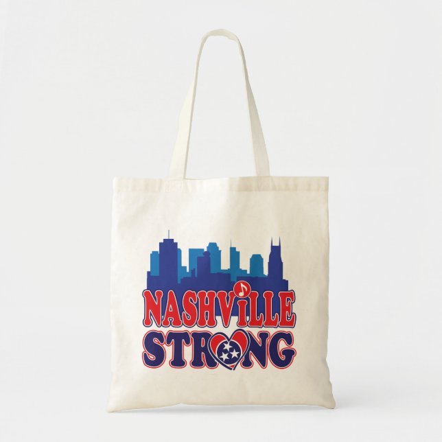 Nashville-Strong-Skyline-and-Music-Note Tygkasse (Framsidan)