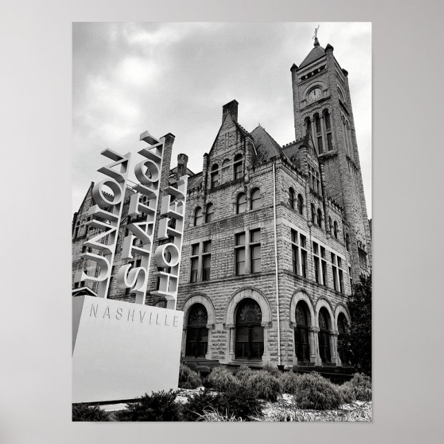 Nashville svartvit poster (Framsidan)
