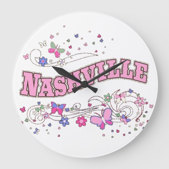 Nashville Tennesse Wall Clock Stor Klocka (Framsida)