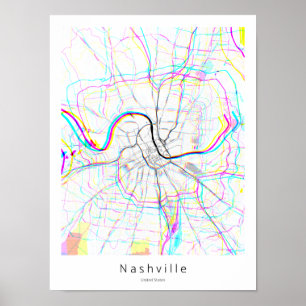 Nashville Tennessee Abstrakt Minimal Simple Karta Poster