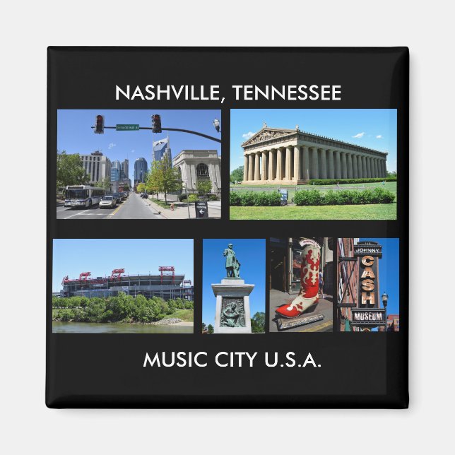 Nashville, Tennessee-bakgrund bilder Magnet (Framsidan)