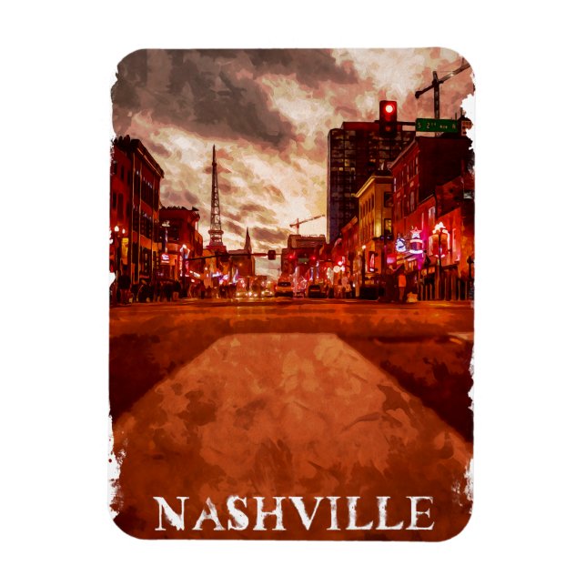 Nashville Tennessee City View Magnet (Vertikal)