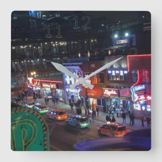 Nashville Tennessee Downtown Honky Tonks Fyrkantig Klocka