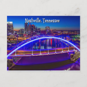 Nashville Tennessee Downtown Ljus Vykort