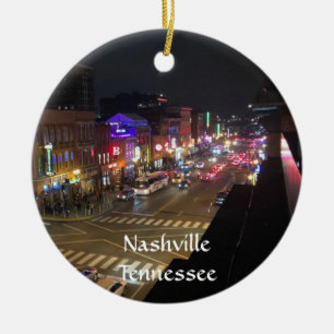 Nashville Tennessee Downtown Music Row Julgransprydnad Keramik