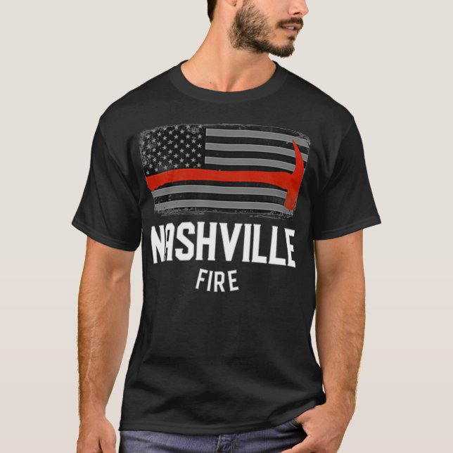 Nashville Tennessee Fire Department Firefighters T Shirt (Framsida)