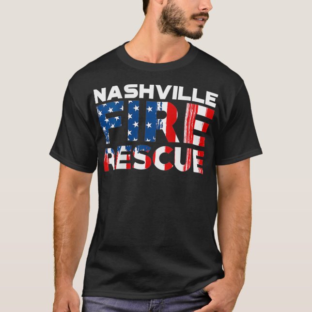 Nashville Tennessee Fire Rädding Department T Shirt (Framsida)