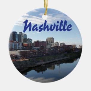 Nashville Tennessee foto med stadshorisont Julgransprydnad Keramik