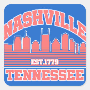 Nashville,Tennessee Fyrkantigt Klistermärke