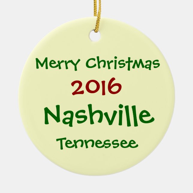 Nashville Tennessee GOD JULPRYDNAD 2016 Julgransprydnad Keramik (Framsidan)