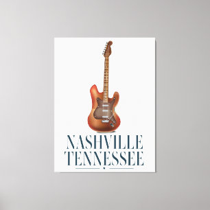 Nashville Tennessee Guitar-reseaffisch Canvastryck