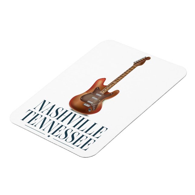 Nashville Tennessee Guitar-reseaffisch Magnet (Vänstra Sidan)