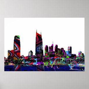 Nashville, Tennessee i graffiti Poster