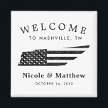 Nashville Tennessee Karta Minimalist Bröllop Välko Magnet<br><div class="desc">Välkomsthälsning till Nashville Tennessee USA: s minimalistiska Bröllop-välkomstdesign är perfekt för att ta emot gäster från städerna till bröllop! Förpacka den med lokala godis för en extra roligt och välkomna paket. Den minimalistiska perfekten för insamling av New York Tennessee Bröllop för bröllop, möhippa och födelsedagsarrangemang. - Du kan anpassa den...</div>