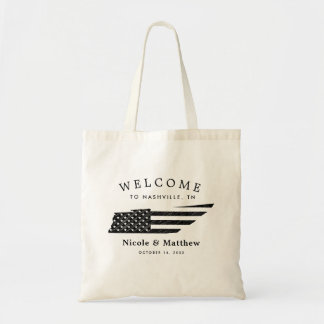 Nashville Tennessee Karta Minimalist Bröllop Välko Tygkasse