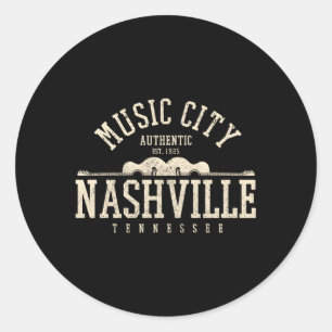 Nashville Tennessee Land Music City Guitar Runt Klistermärke