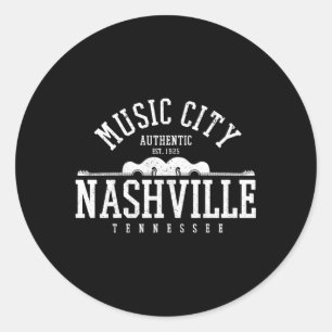 Nashville Tennessee Land Music City Guitar Runt Klistermärke