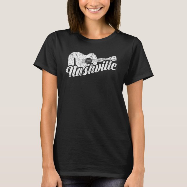Nashville Tennessee Land Music Retro Guitar Pla T Shirt (Framsida)